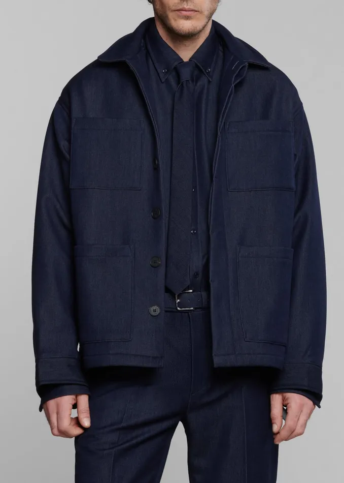 The Frankie Shop Outerwear Mason Boxy Jacket 8211 Indigo 8211 Men