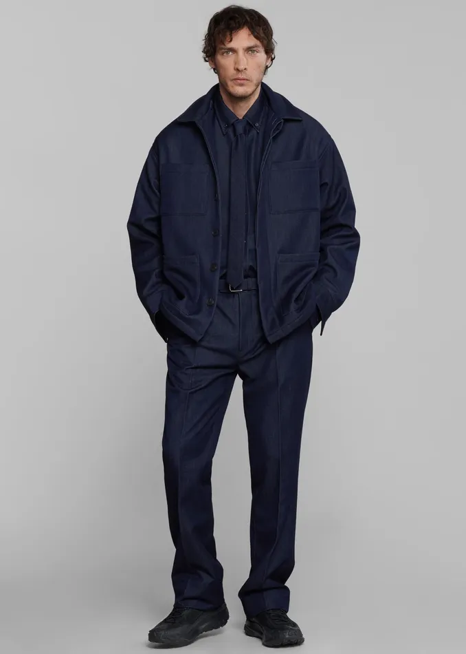 The Frankie Shop Outerwear Mason Boxy Jacket 8211 Indigo 8211 Men