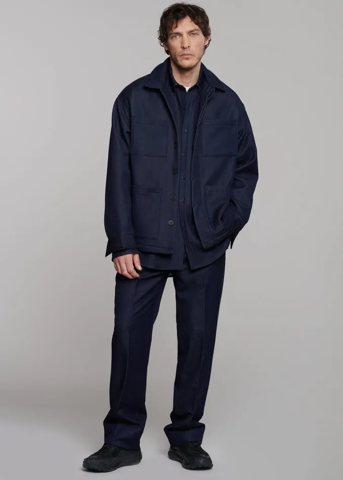 The Frankie Shop Outerwear Mason Boxy Jacket 8211 Indigo 8211 Men