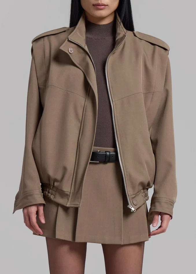The Frankie Shop Outerwear Nysa Jacket 8211 Latte 8211 Women