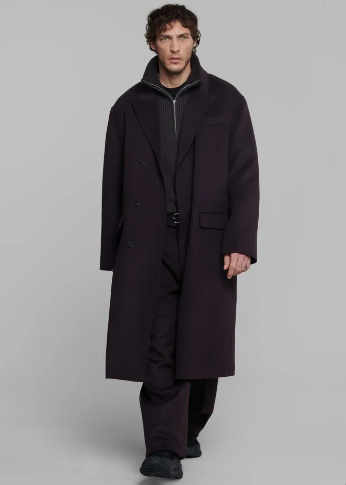 The Frankie Shop Outerwear Paxton Wool Coat 8211 Dark Plum 8211 Men