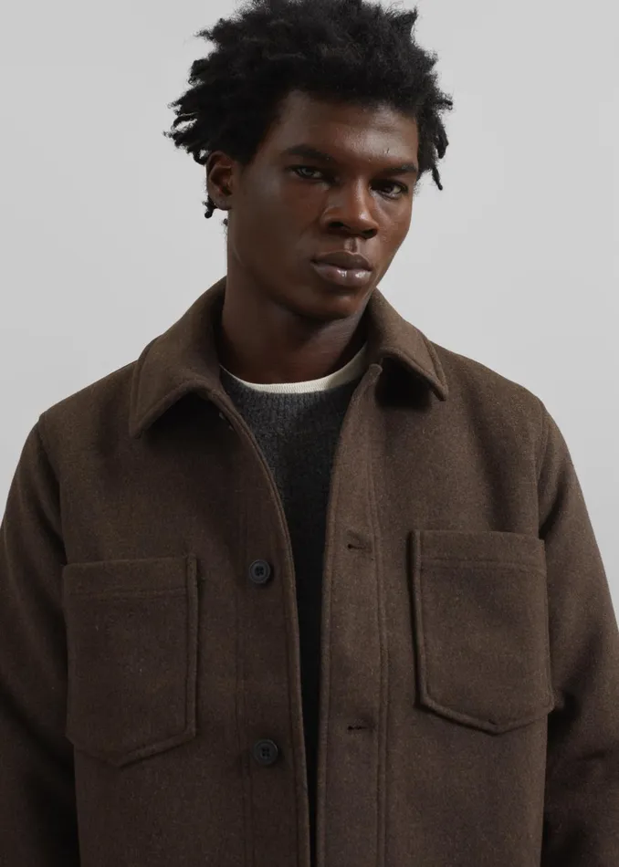 The Frankie Shop Outerwear Samse Samse Pally Shirt Jacket 8211 Chocolate Torte 8211 Men
