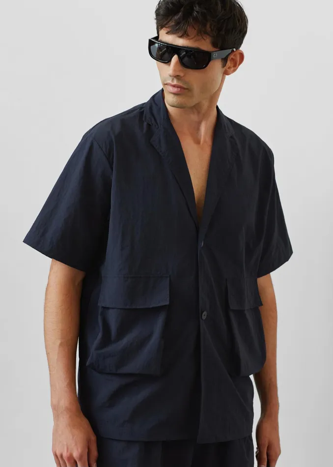 The Frankie Shop Tops Axel Shirt 8211 Navy 8211 Men