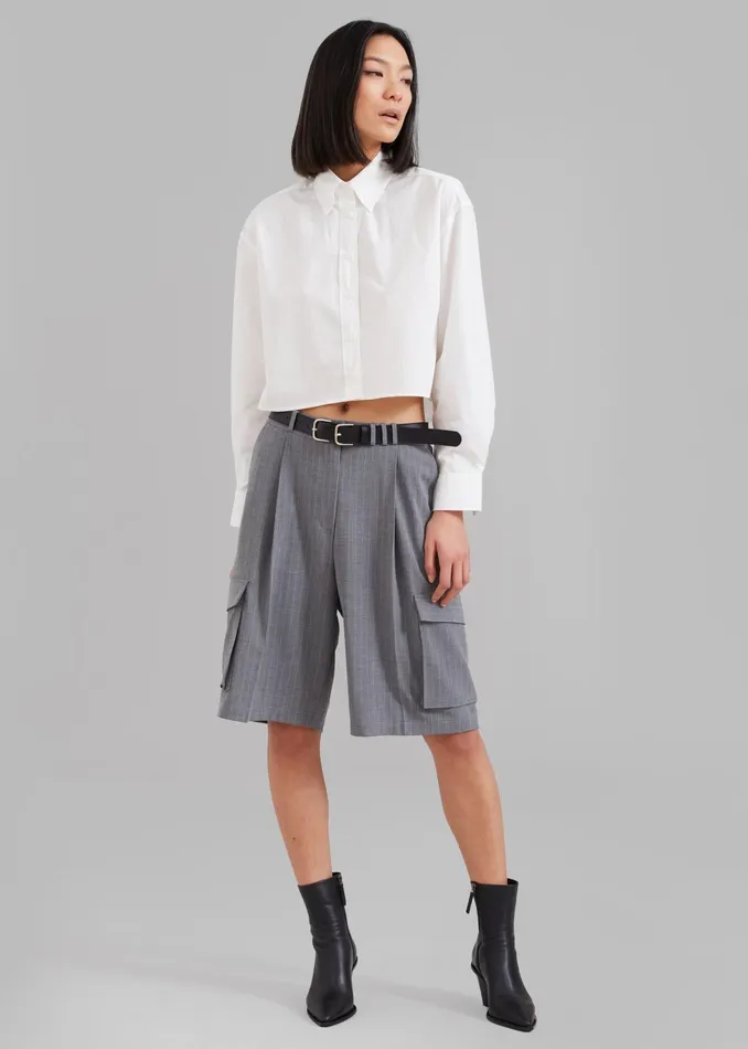 The Frankie Shop Tops Caracas Cropped Shirt 8211 White 8211 Women