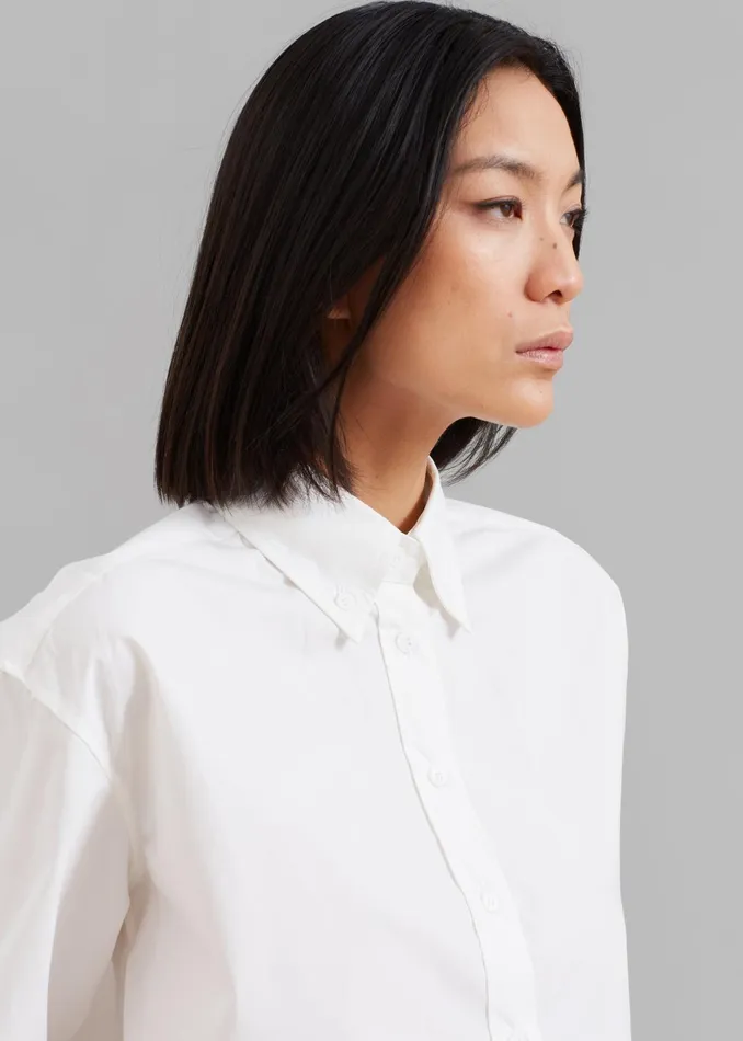 The Frankie Shop Tops Caracas Cropped Shirt 8211 White 8211 Women