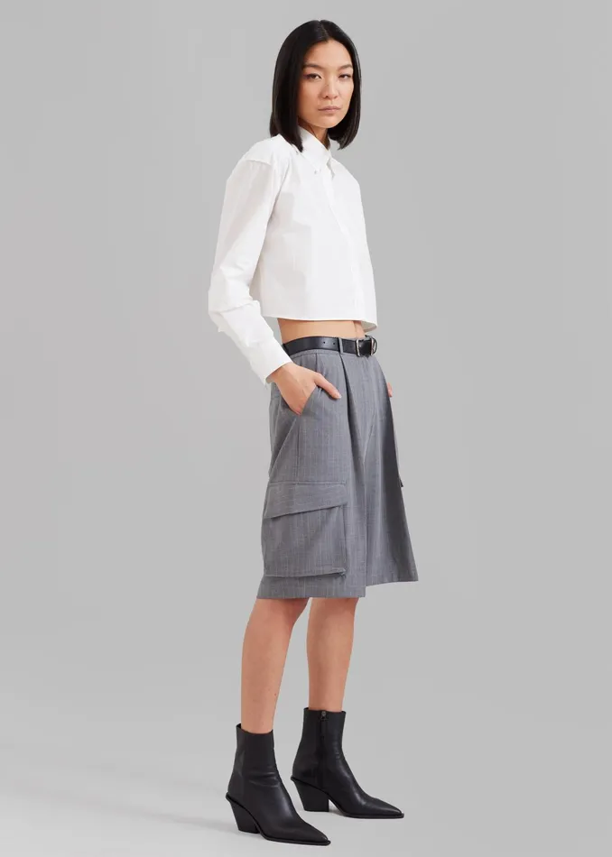 The Frankie Shop Tops Caracas Cropped Shirt 8211 White 8211 Women