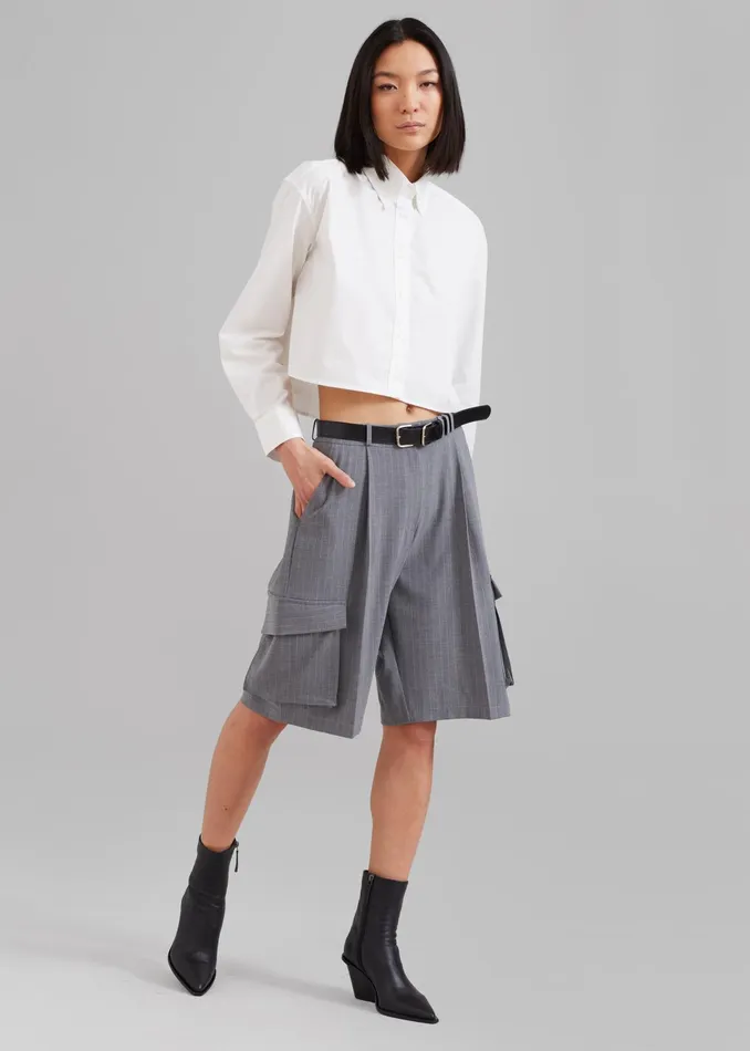 The Frankie Shop Tops Caracas Cropped Shirt 8211 White 8211 Women
