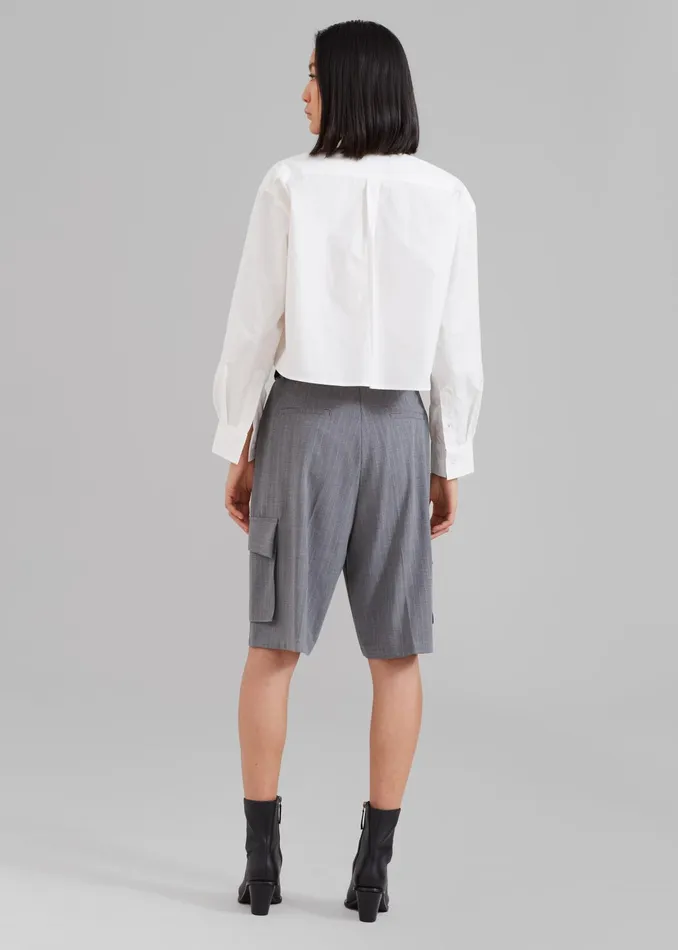 The Frankie Shop Tops Caracas Cropped Shirt 8211 White 8211 Women