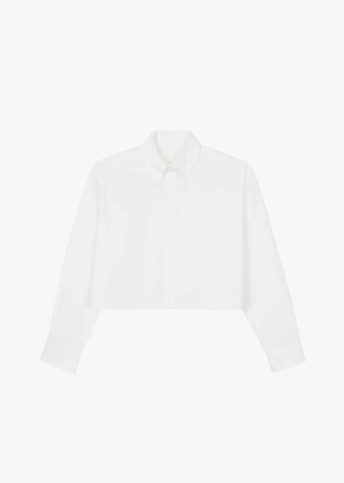 The Frankie Shop Tops Caracas Cropped Shirt 8211 White 8211 Women