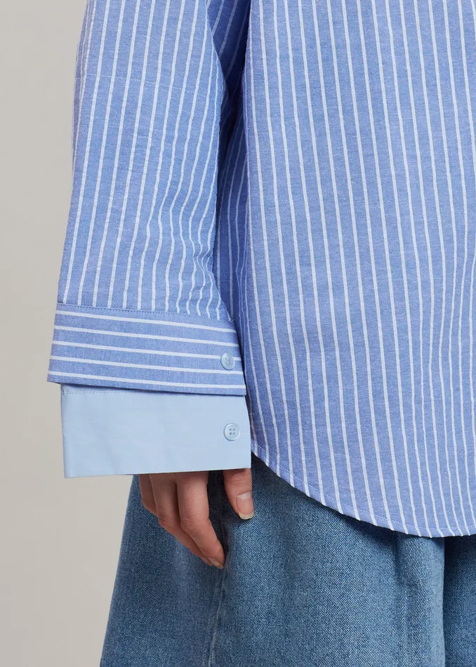 The Frankie Shop Tops Christa Striped Shirt 8211 Blue 8211 Women