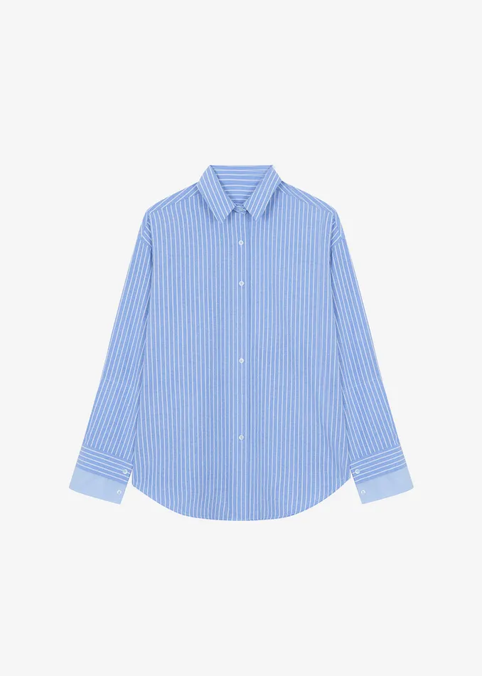 The Frankie Shop Tops Christa Striped Shirt 8211 Blue 8211 Women
