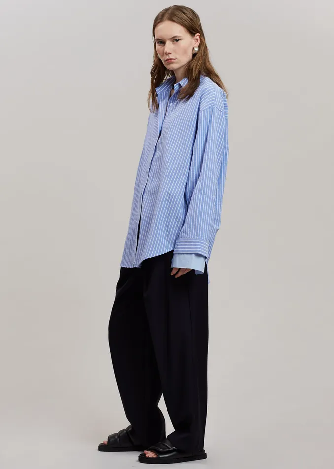 The Frankie Shop Tops Christa Striped Shirt 8211 Blue 8211 Women