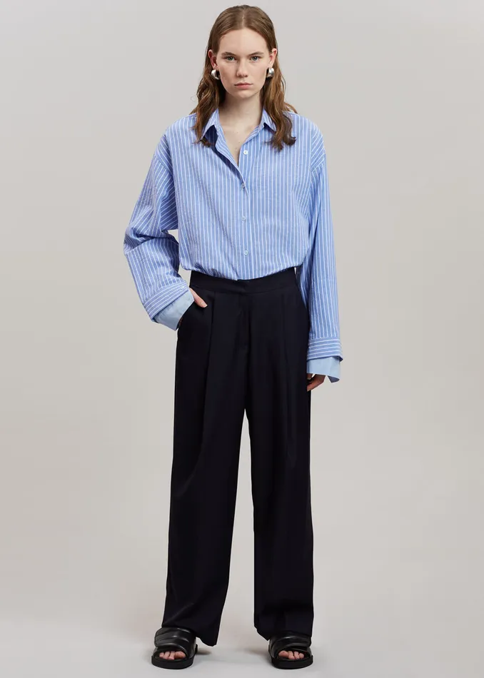 The Frankie Shop Tops Christa Striped Shirt 8211 Blue 8211 Women
