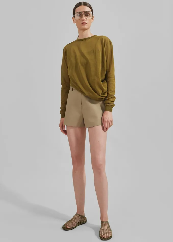 The Frankie Shop Tops Christopher Esber Slide Long Sleeve Top 8211 Olive 8211 Women