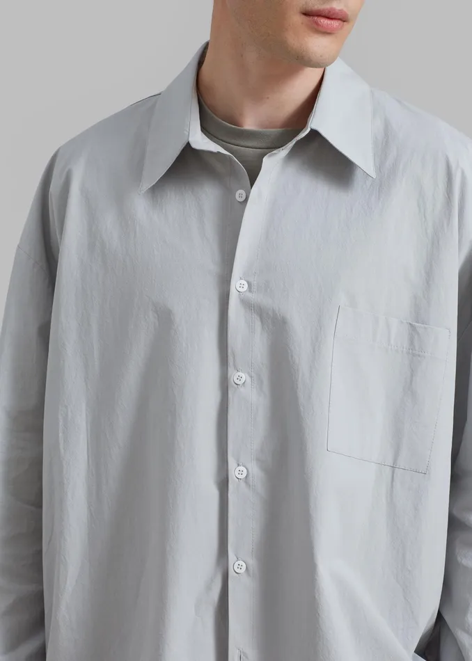 The Frankie Shop Tops Darren Oversized Shirt 8211 Grey 8211 Men