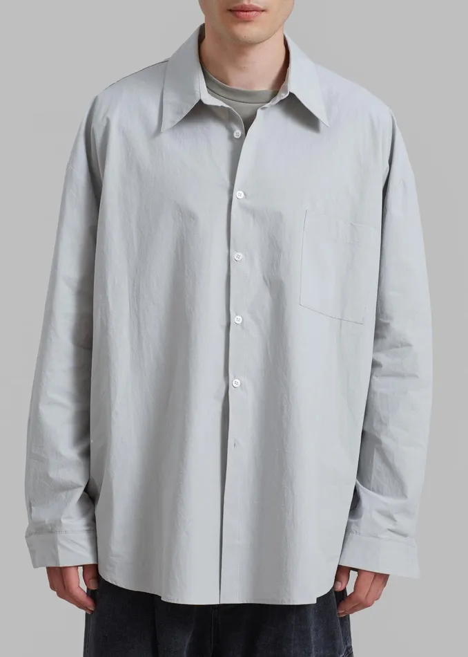 The Frankie Shop Tops Darren Oversized Shirt 8211 Grey 8211 Men