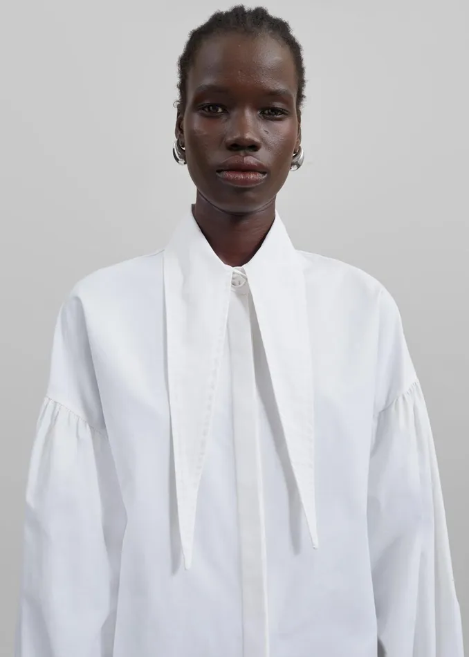 The Frankie Shop Tops Klara Long Collar Shirt 8211 White 8211 Women