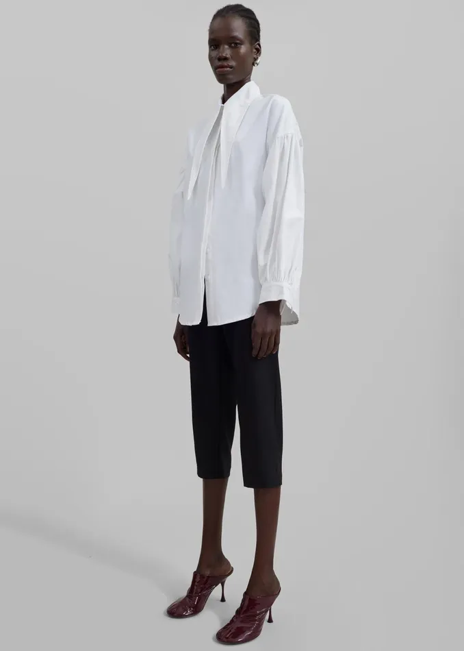The Frankie Shop Tops Klara Long Collar Shirt 8211 White 8211 Women