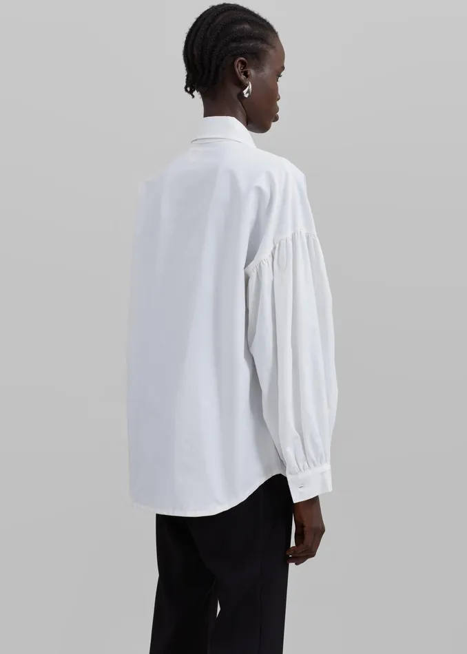 The Frankie Shop Tops Klara Long Collar Shirt 8211 White 8211 Women