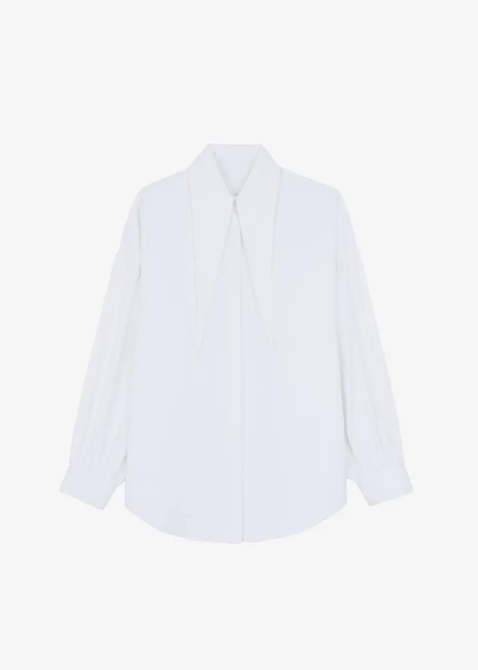 The Frankie Shop Tops Klara Long Collar Shirt 8211 White 8211 Women