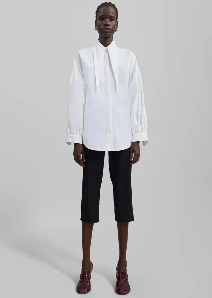 The Frankie Shop Tops Klara Long Collar Shirt 8211 White 8211 Women