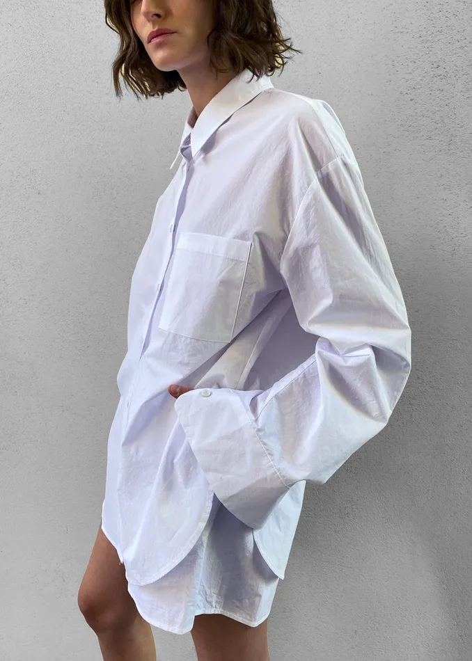 The Frankie Shop Tops Lui Organic Cotton Shirt 8211 White 8211 Women