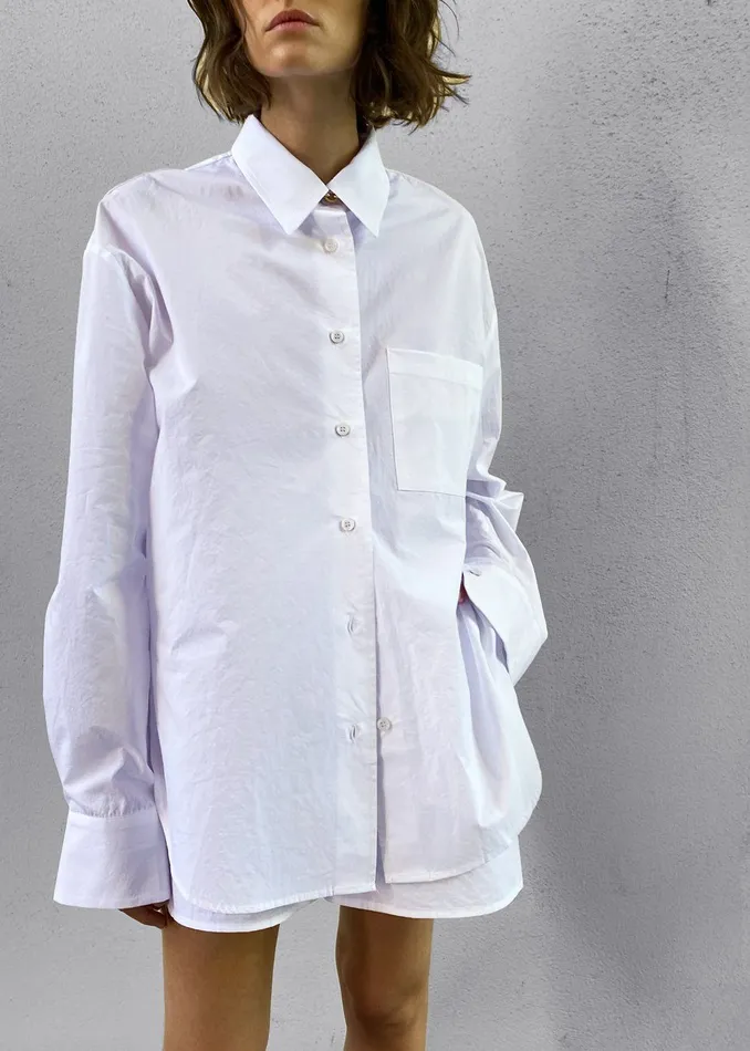 The Frankie Shop Tops Lui Organic Cotton Shirt 8211 White 8211 Women