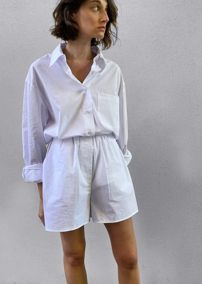 The Frankie Shop Tops Lui Organic Cotton Shirt 8211 White 8211 Women