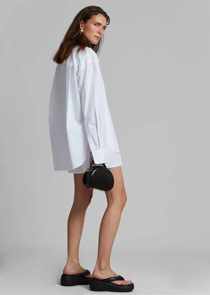 The Frankie Shop Tops Lui Organic Cotton Shirt 8211 White 8211 Women