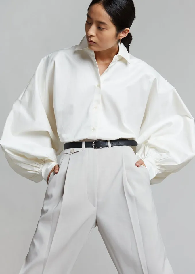 The Frankie Shop Tops Sabi Blouse 8211 Ivory 8211 Women