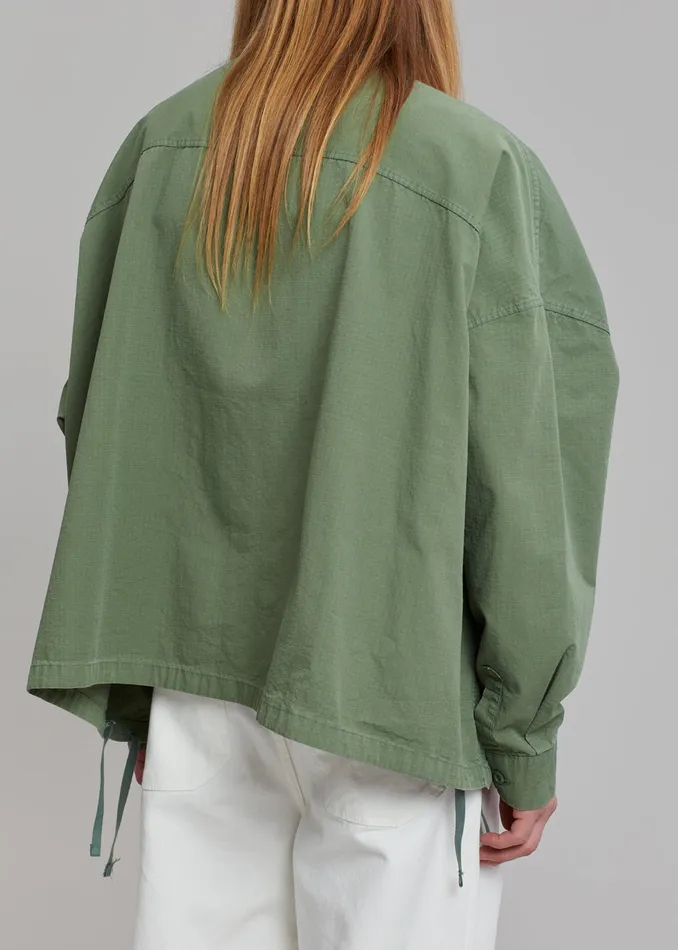 The Frankie Shop Tops Seb Cargo Shirt 8211 Army Green 8211 Men