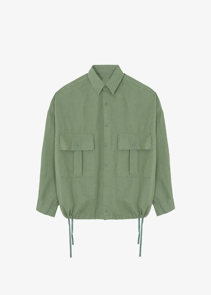 The Frankie Shop Tops Seb Cargo Shirt 8211 Army Green 8211 Men