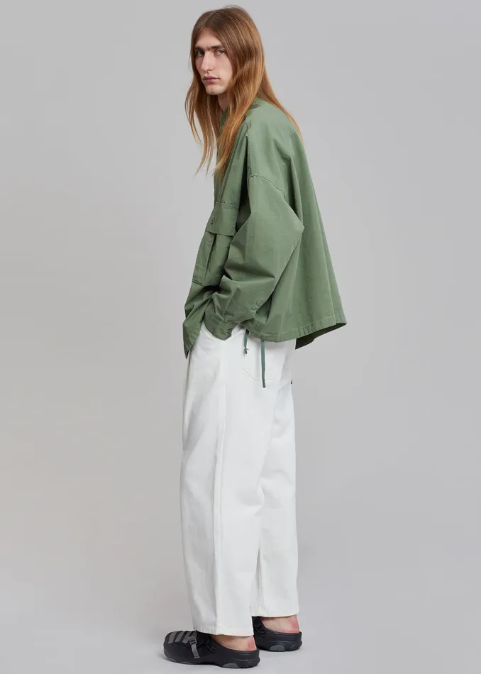The Frankie Shop Tops Seb Cargo Shirt 8211 Army Green 8211 Men