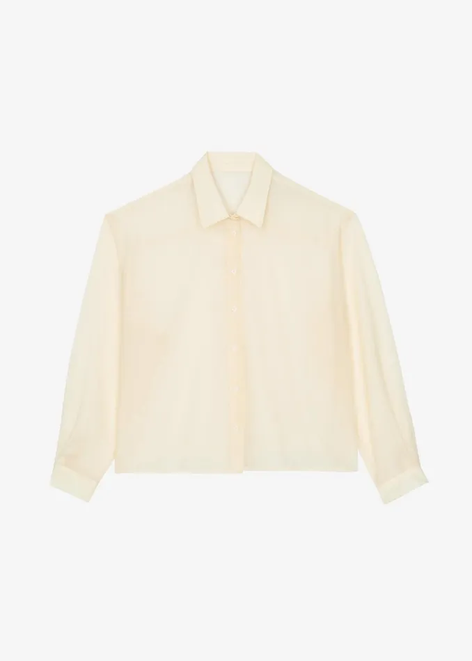 The Frankie Shop Tops Toledo Sheer Shirt 8211 Beige 8211 Women