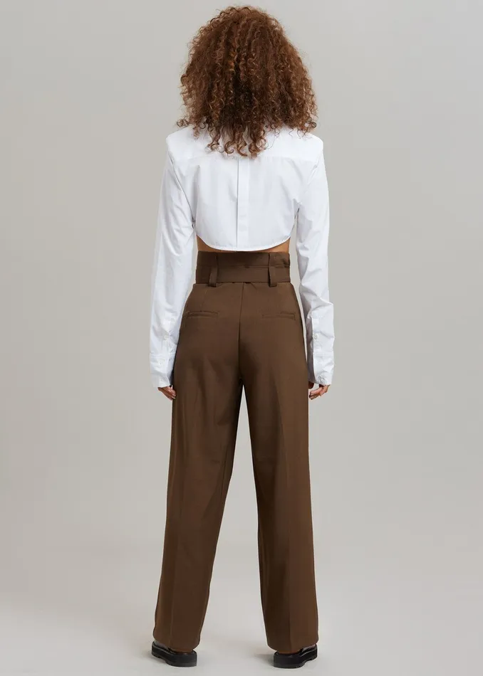The Frankie Shop Tops Uma Cropped Shirt 8211 White 8211 Women