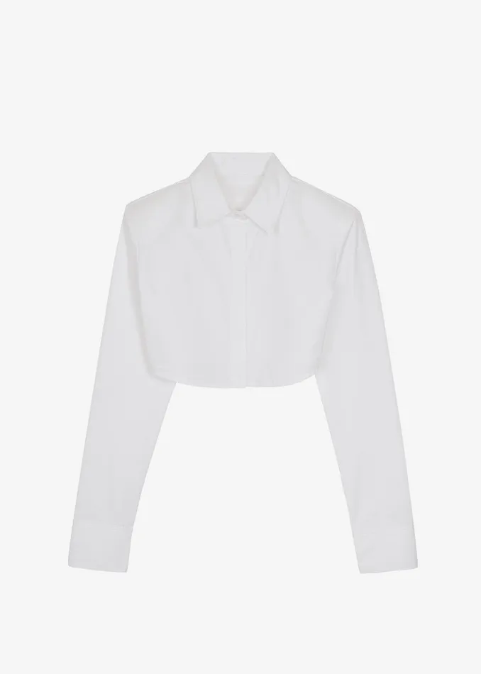 The Frankie Shop Tops Uma Cropped Shirt 8211 White 8211 Women