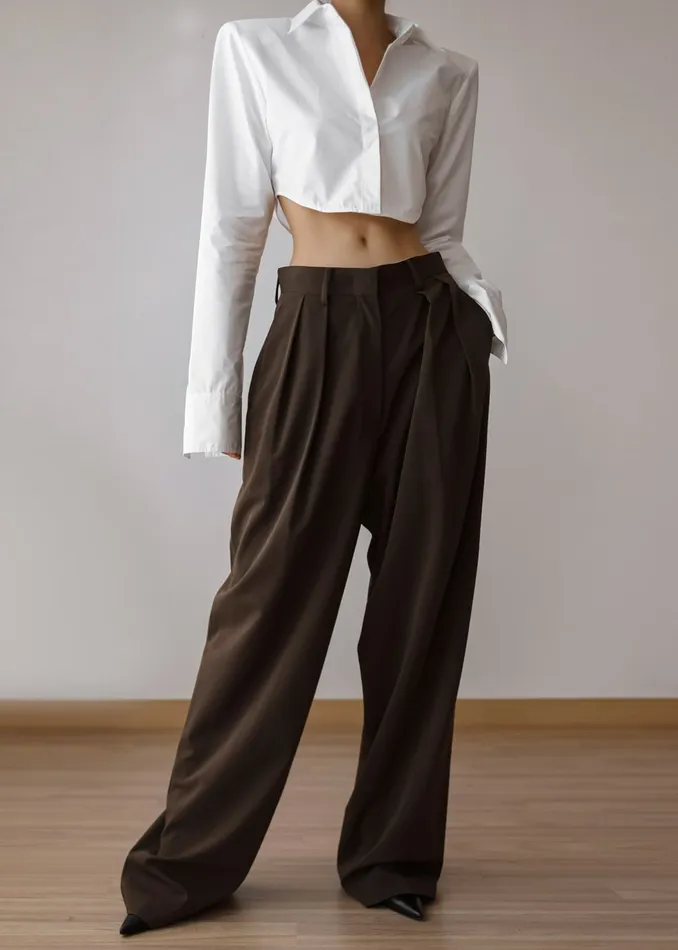 The Frankie Shop Tops Uma Cropped Shirt 8211 White 8211 Women