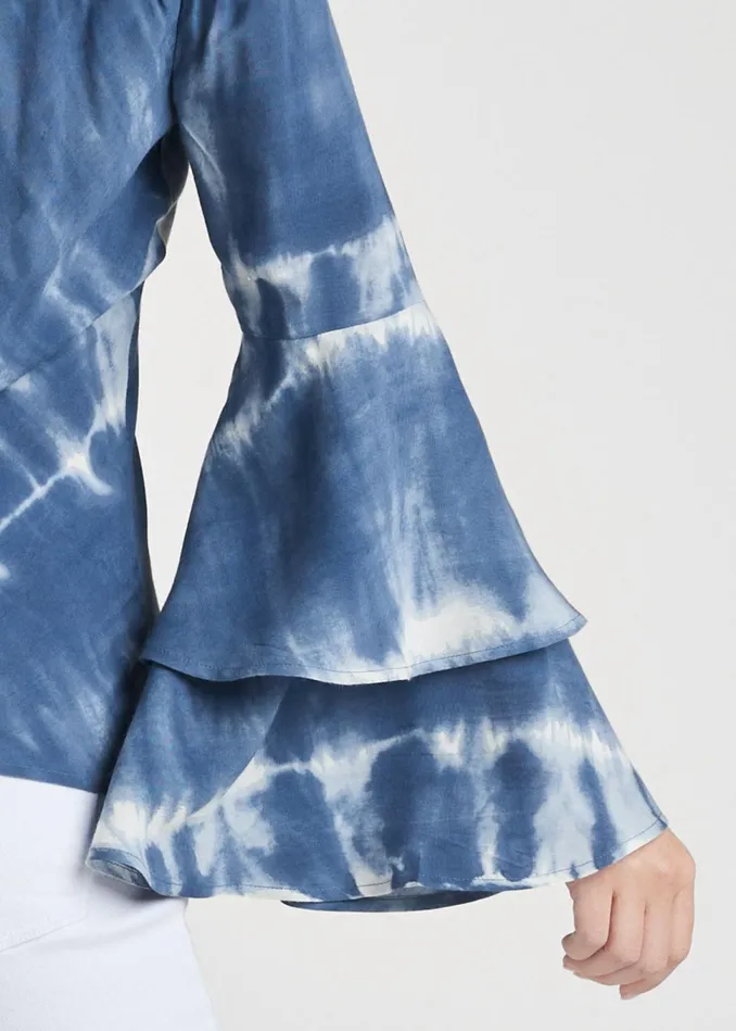TIE DYE OFFSHOULDER TOP Blue Multi Women VENUS Casual Tops TIE DYE OFFSHOULDER TOP Blue Multi Women VENUS Casual Tops