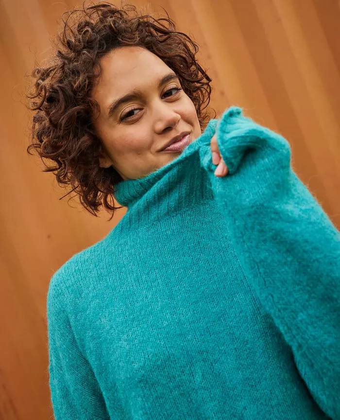Toddy TNeck Sweater Cyan Women8217s Sweaters ToadandCo