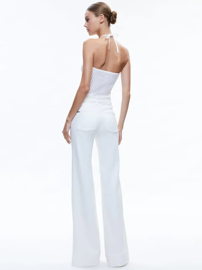 Tops Women Alice Olivia Bessie Halter Top Soft White