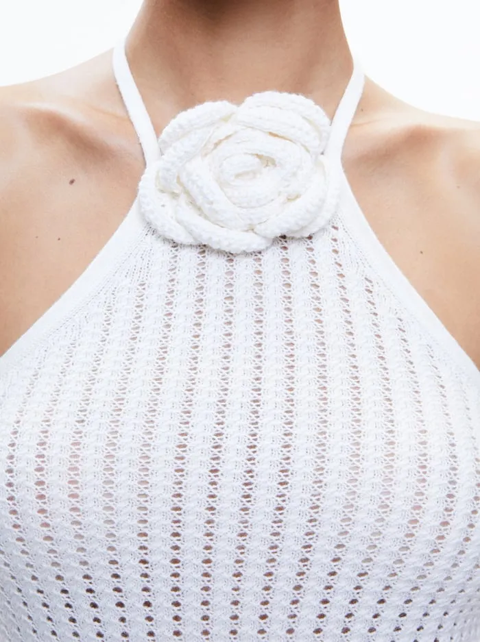 Tops Women Alice Olivia Bessie Halter Top Soft White