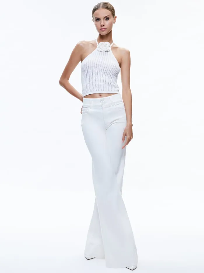 Tops Women Alice Olivia Bessie Halter Top Soft White