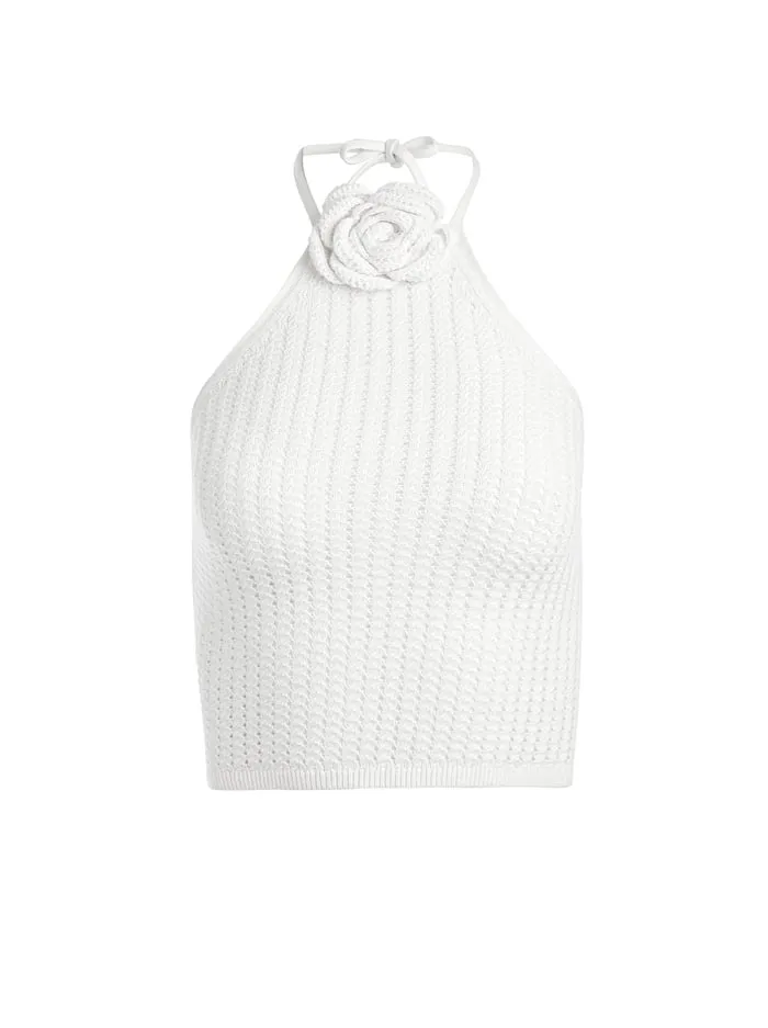 Tops Women Alice Olivia Bessie Halter Top Soft White