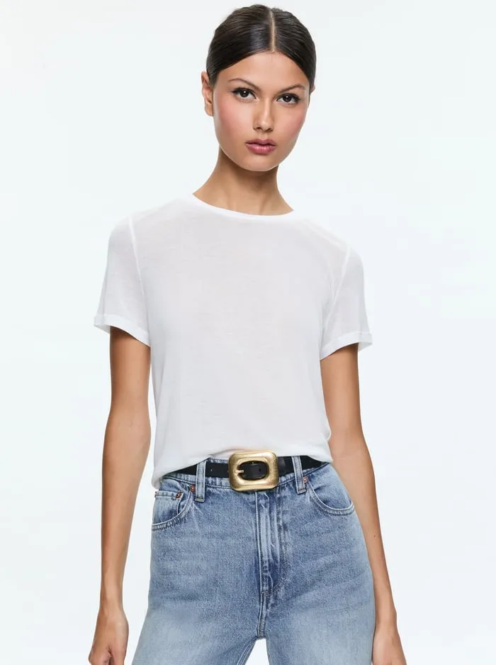 Tops Women Alice Olivia Cindy Cropped Tee Off White