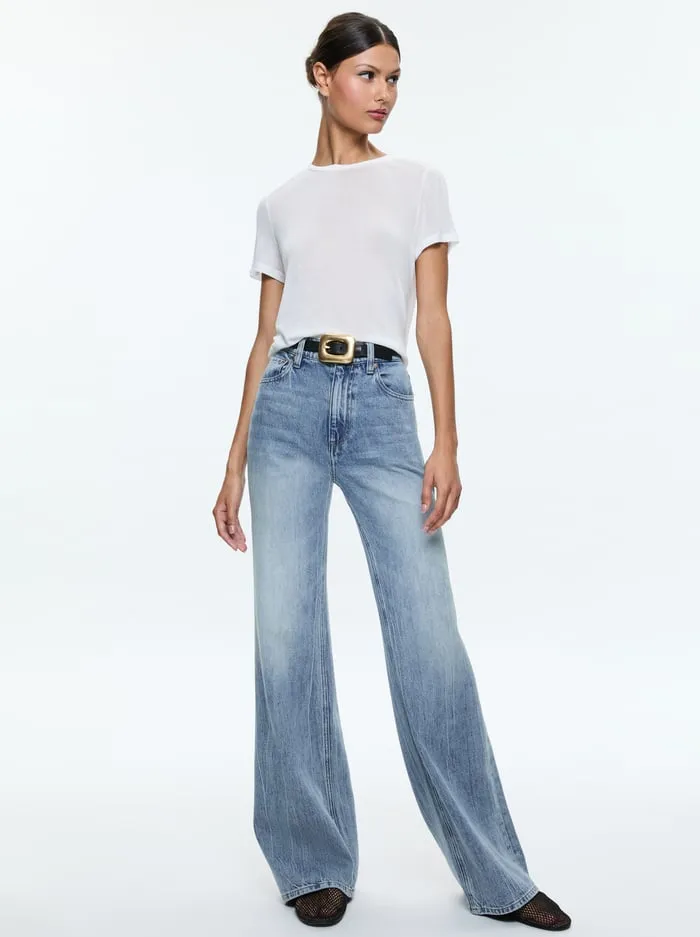 Tops Women Alice Olivia Cindy Cropped Tee Off White