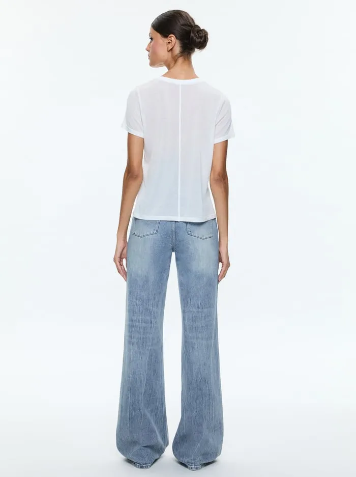 Tops Women Alice Olivia Cindy Cropped Tee Off White