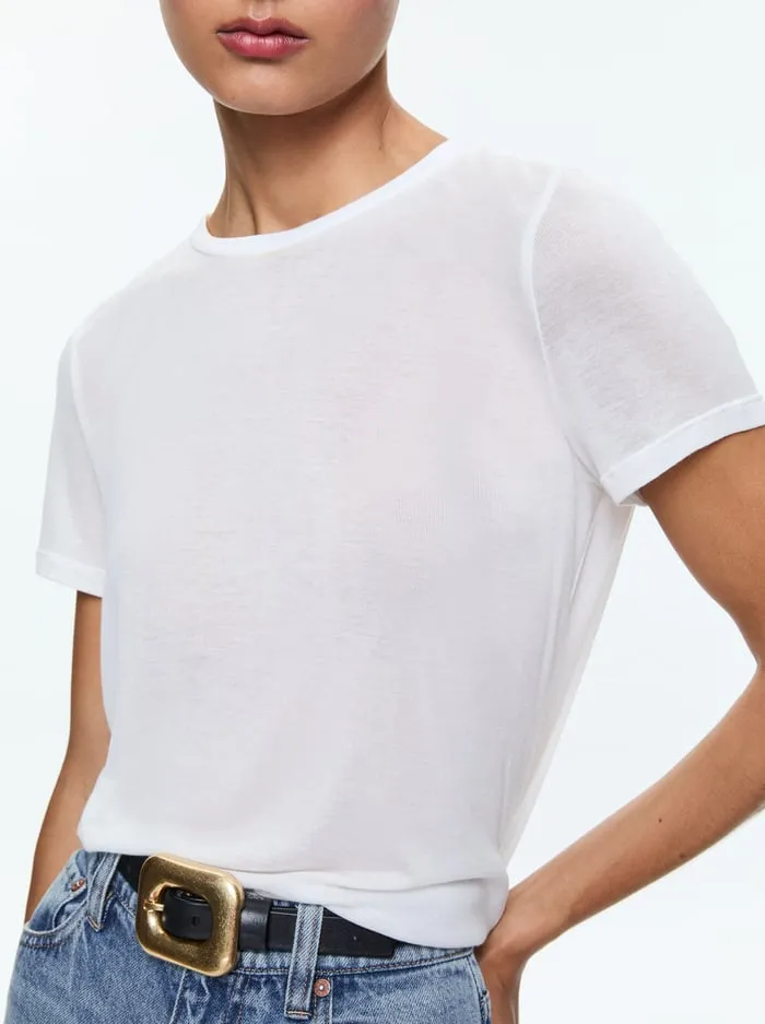 Tops Women Alice Olivia Cindy Cropped Tee Off White