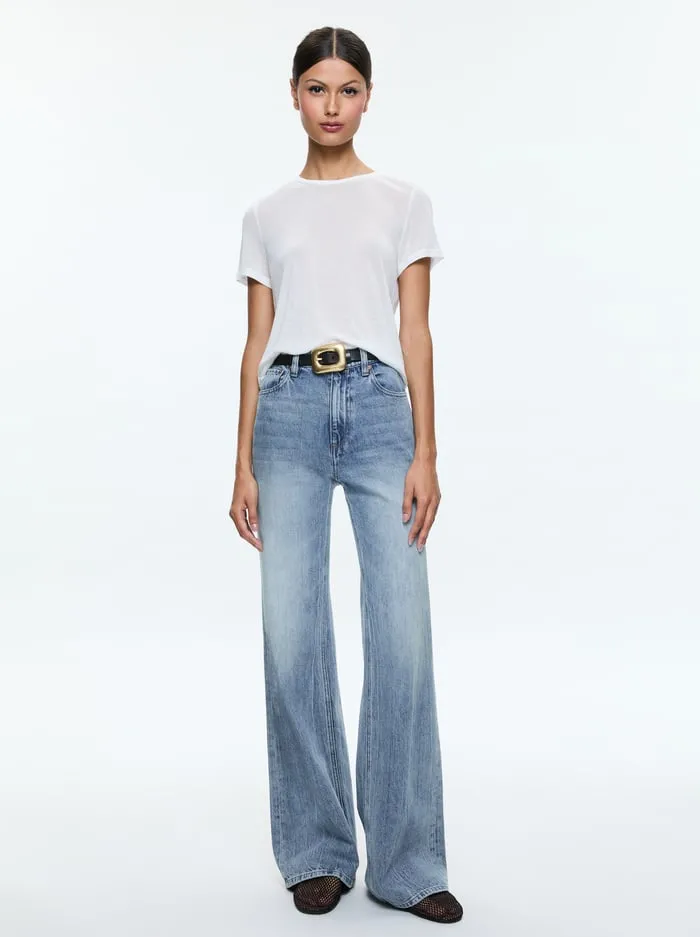 Tops Women Alice Olivia Cindy Cropped Tee Off White