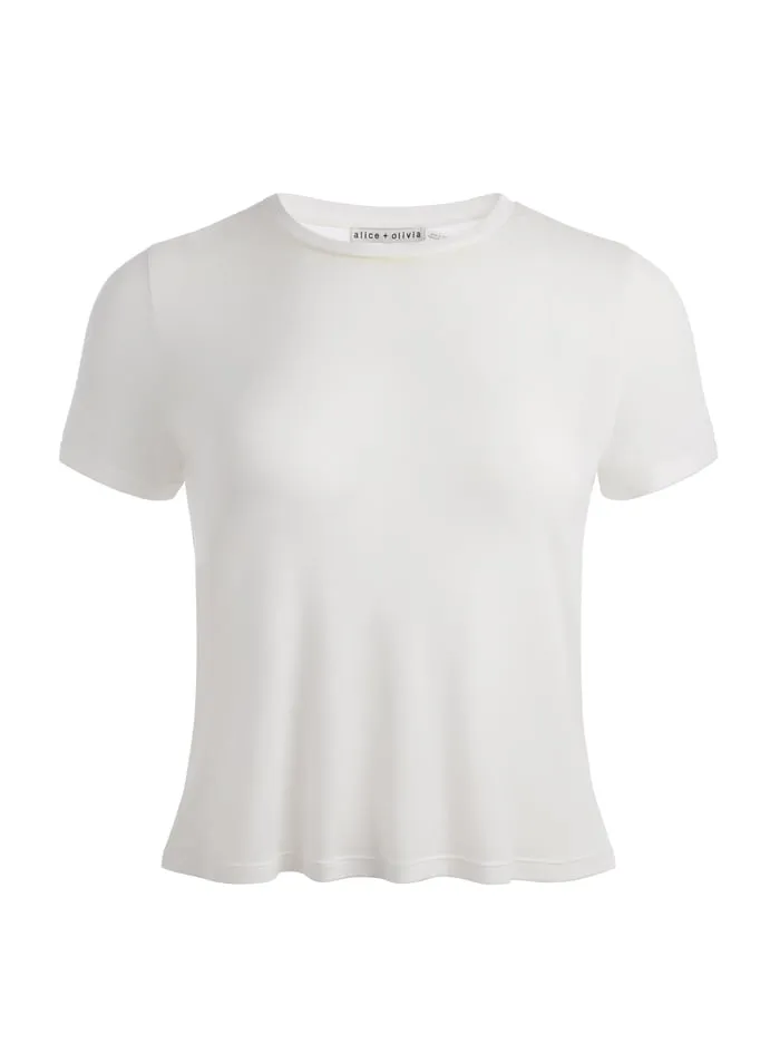 Tops Women Alice Olivia Cindy Cropped Tee Off White