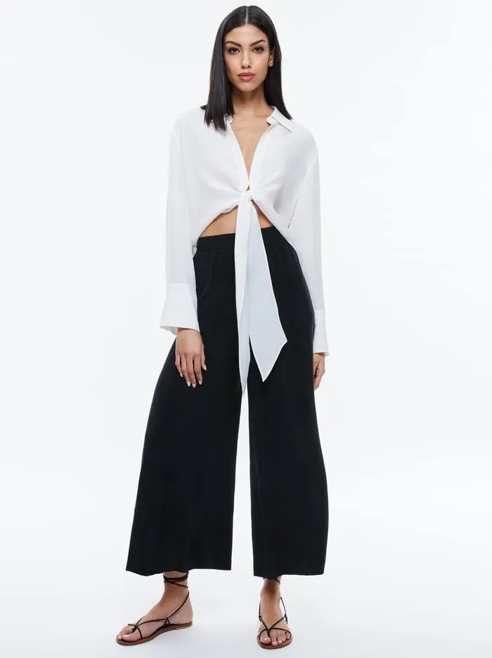 Tops Women Alice Olivia Hannon Tie Front Blouse Off White